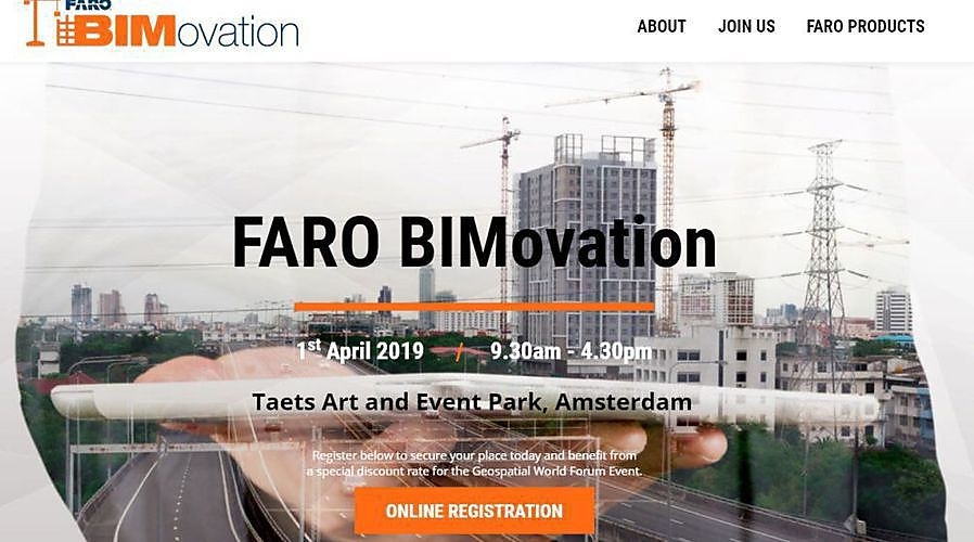 FARO organiseert Europese BIMovation-roadshow op Geospatial World Conference