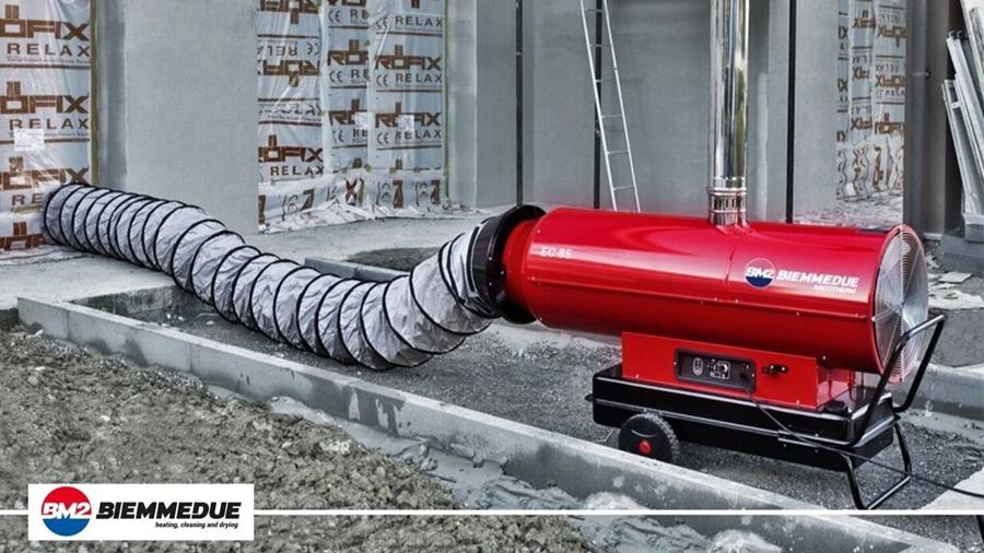 PROFESSIONELE VERWARMING MET HETELUCHTGENERATOREN VOOR BOUW EN CONSTRUCTIE