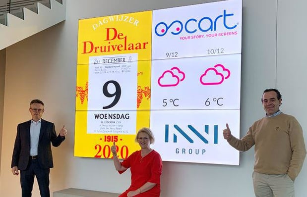 Le " Druivelaar " désormais aussi sur les écrans connectés des hôpitaux, maisons de repos, commerces et entreprises