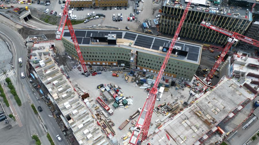 Cinq grues WOLFF modernisent le quartier Ulven à Oslo