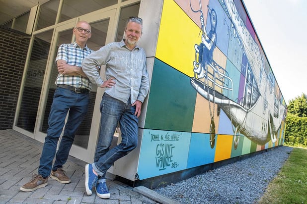 Graffitikunst smukt OPZ Geel op