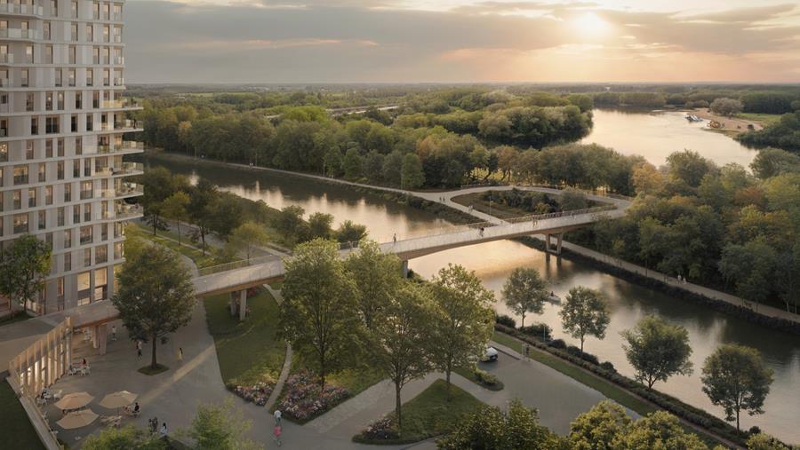 Le projet de pont cycliste sur la Lys à Koningin Fabiolalaan est prêt