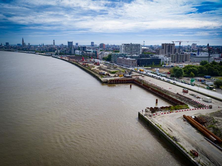 Rénovation et stabilisation des quais de l'escaut à Anvers